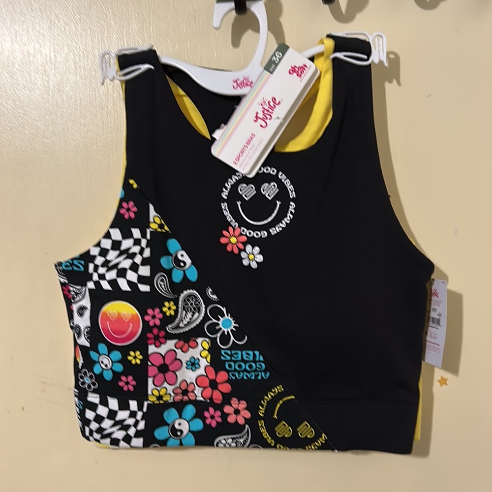 NWT Justice Girls Seamless Pullover Sports Bra. 2 Pack Sizes 28, 32, 34, 36